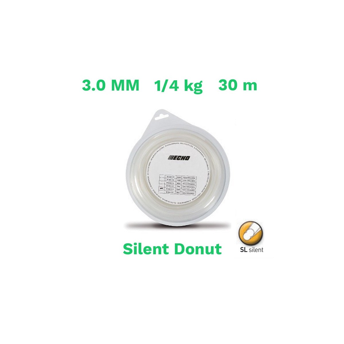 Echo hilo nylon silent donut 3.0mm 1/4 kg 30 m
