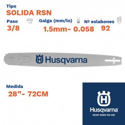 Husqvarna espada solida rsn 1.5mm 92 eslabones-pc 3/8  28"- 72cm