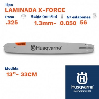 Husqvarna espada laminada x-force 1.3mm 56  eslabones-pc .325  13"- 33cm