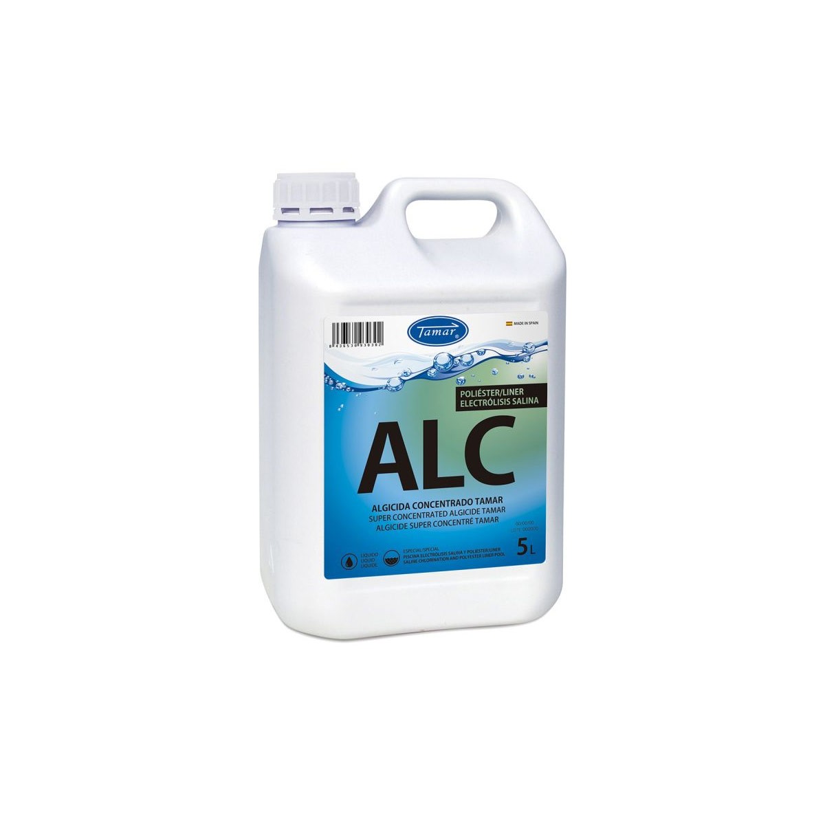 Algicida sin cobre / cloracion salina poliester/liner garrafa 5l