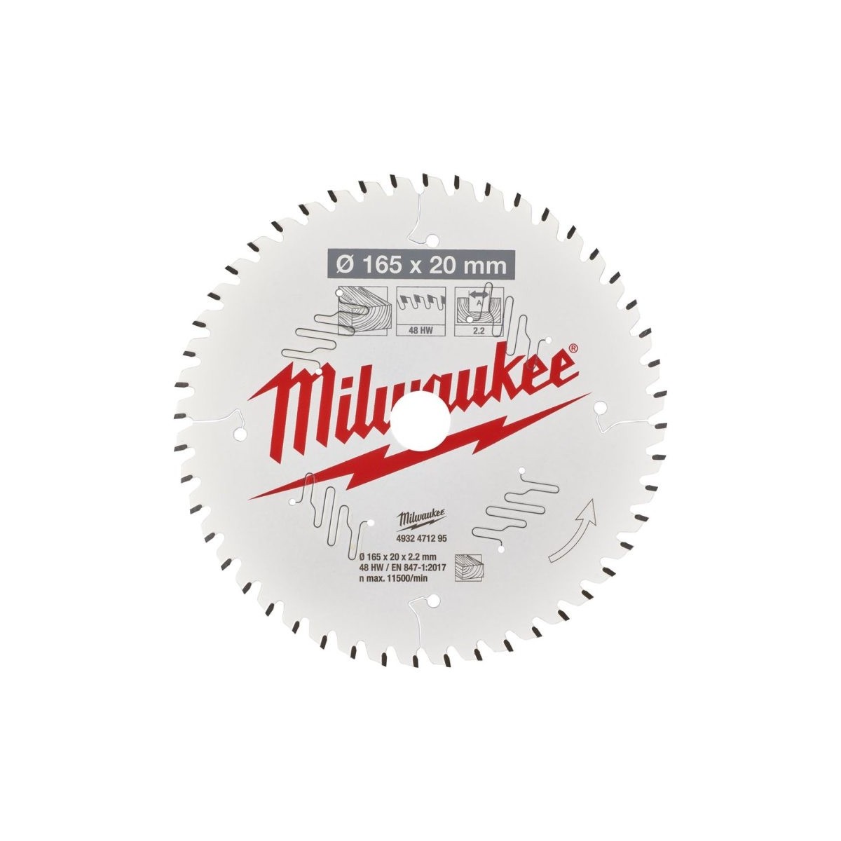 Milwaukee disco sierra circular heavy duty 165x20x2