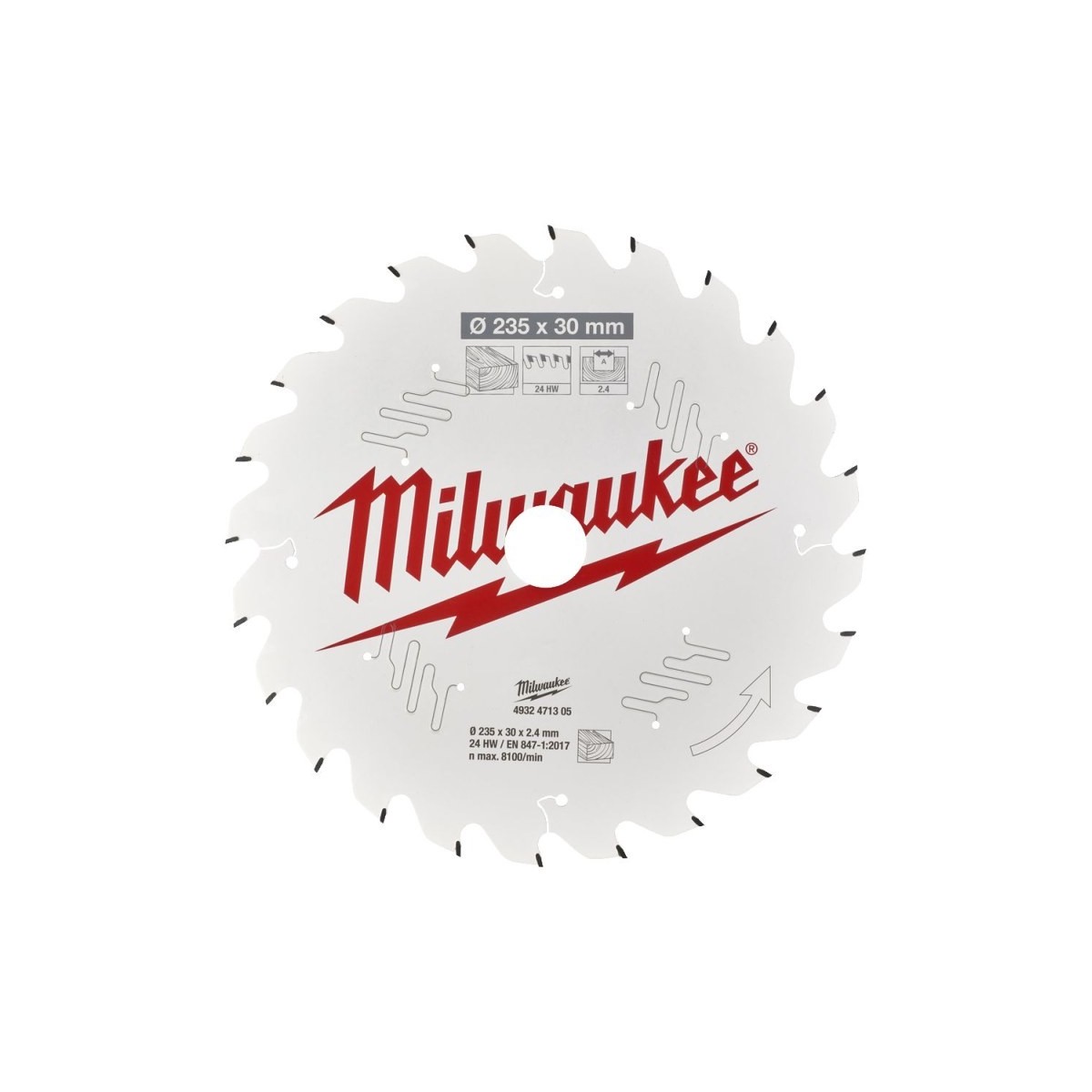 Milwaukee disco sierra circular heavy duty 235x30x2
